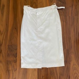 Vintage Gucci Cream Buckled Pencil Skirt